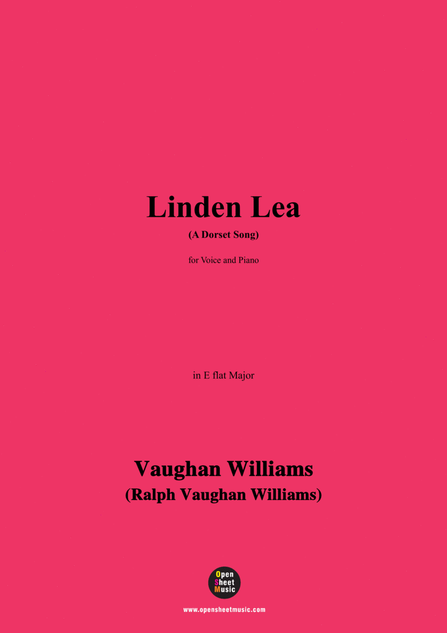 Vaughan Williams-Linden Lea(A Dorset Song),(1902),in E flat Major Voice scores gallery preview page 1