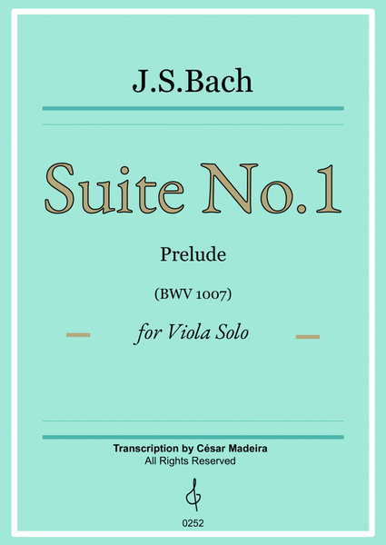 Suite No.1 by Bach - Viola Solo - Prelude (BWV1007) image number null