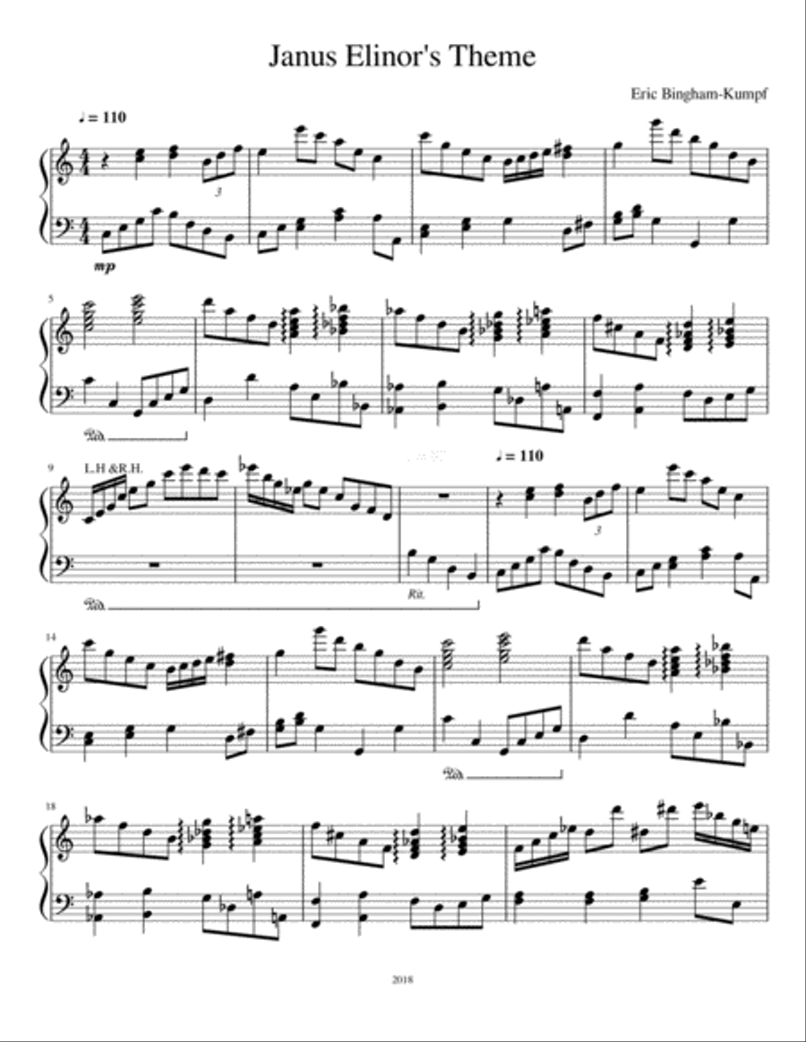 Janus Elinor's Theme Piano Solo scores gallery preview page 1
