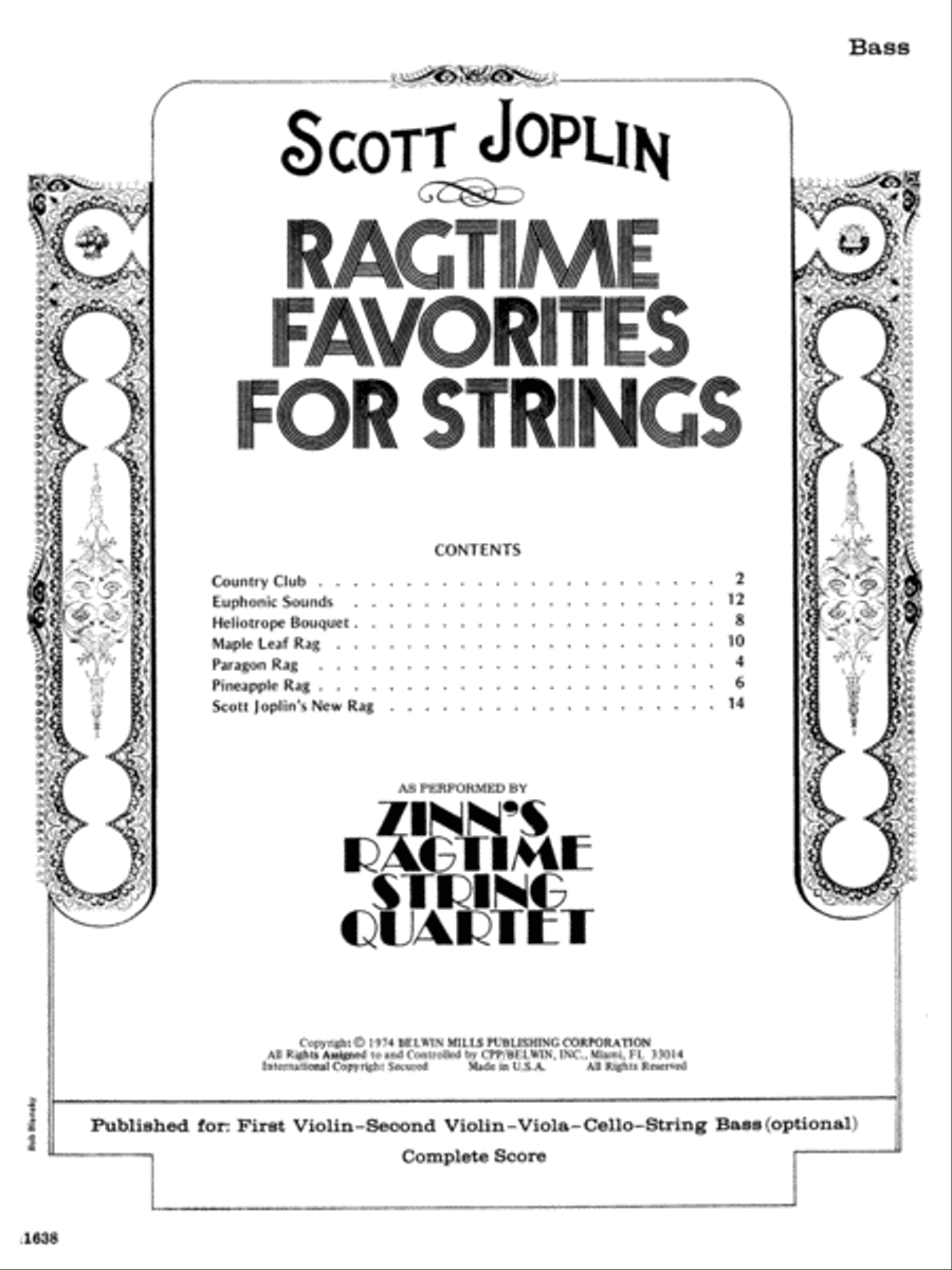 Ragtime Favorites for Strings