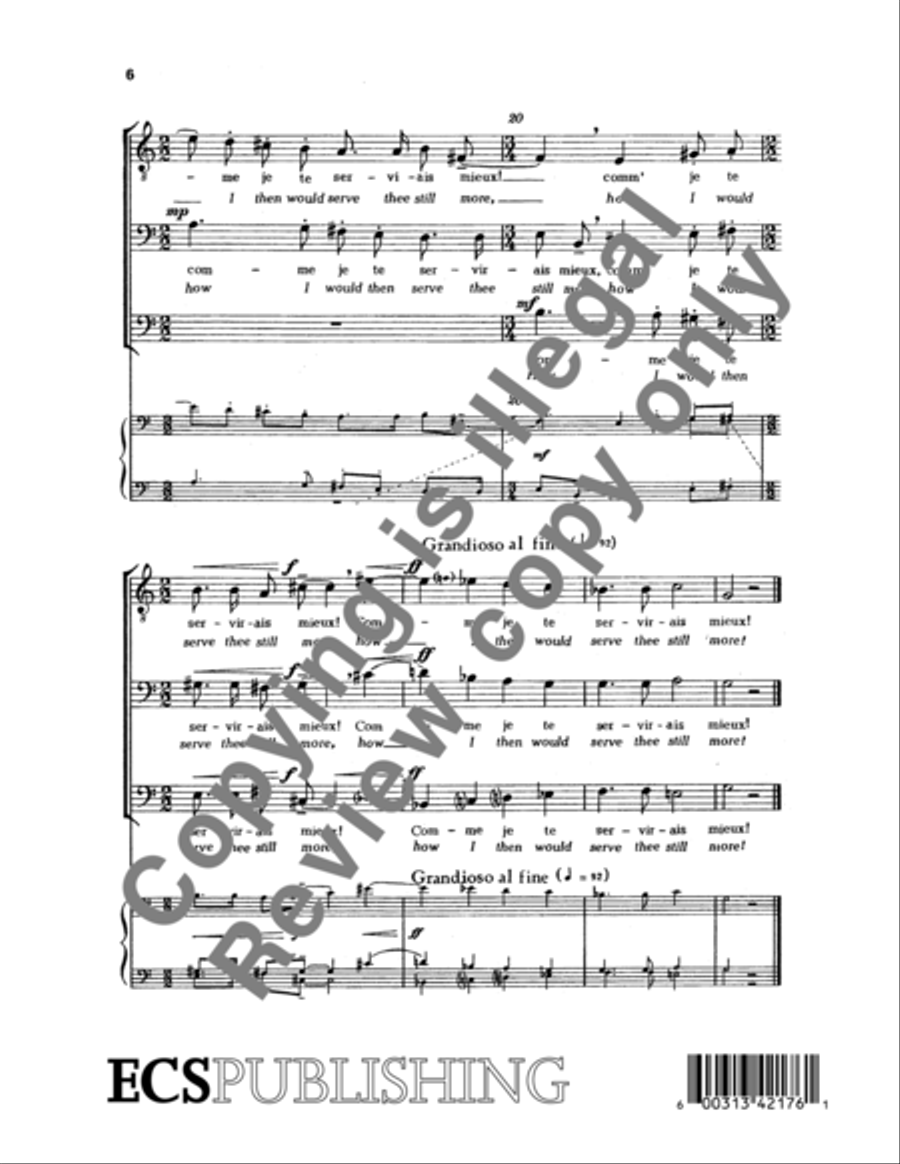 I Have Lost All That Once I Was (Plus ne suis ce que j'ai ete) 3-Part scores gallery preview page 9