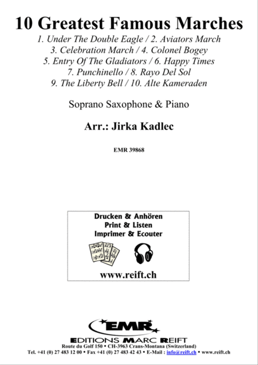 10 Greatest Famous Marches Soprano Saxophone scores gallery preview page 1
