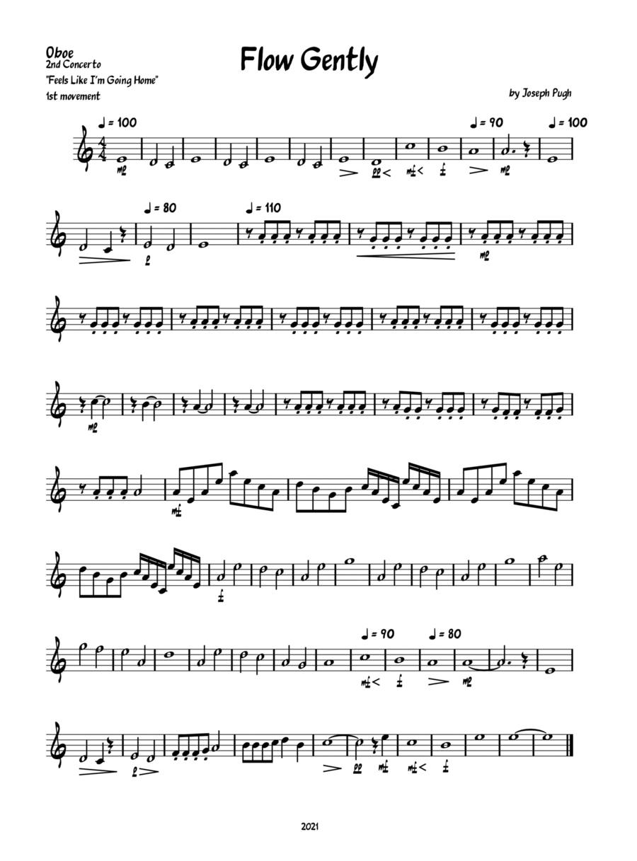 Concerto #2 Flow Gently (Woodwind Quintet) Woodwind Quintet scores gallery preview page 1
