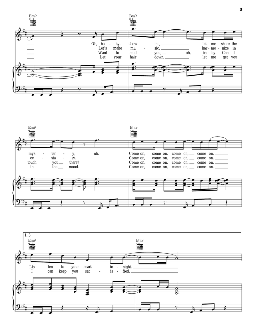 The Secret Garden (Sweet Seduction) Piano, Vocal, Guitar scores gallery preview page 3