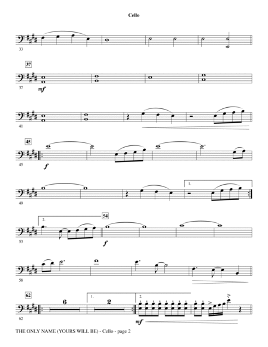 The Only Name (Yours Will Be) - Cello Choir scores gallery preview page 2