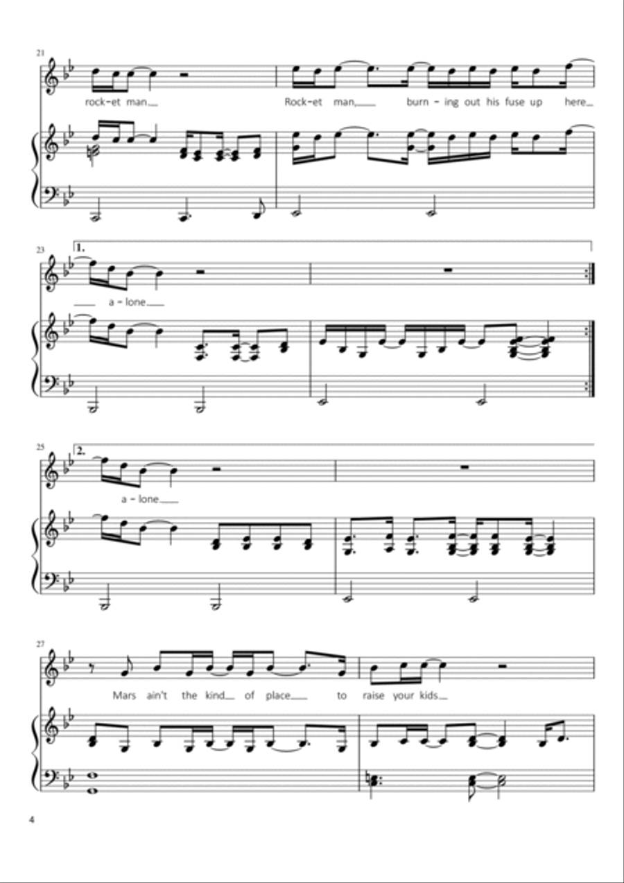 Rocket Man (I Think It's Gonna Be A Long Long Time) Voice scores gallery preview page 4