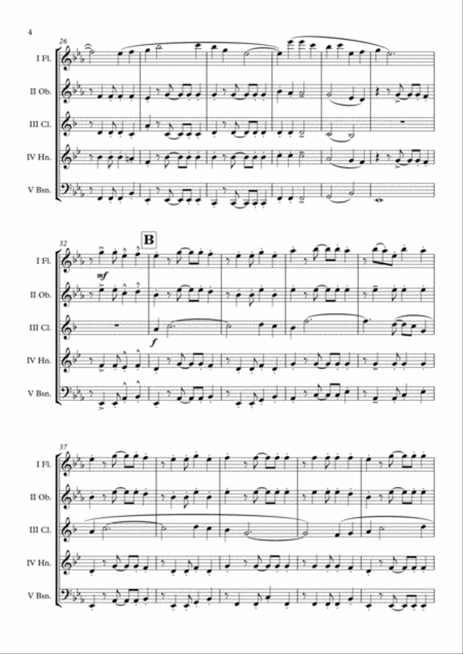 The Magnificent Seven Woodwind Quintet scores gallery preview page 5