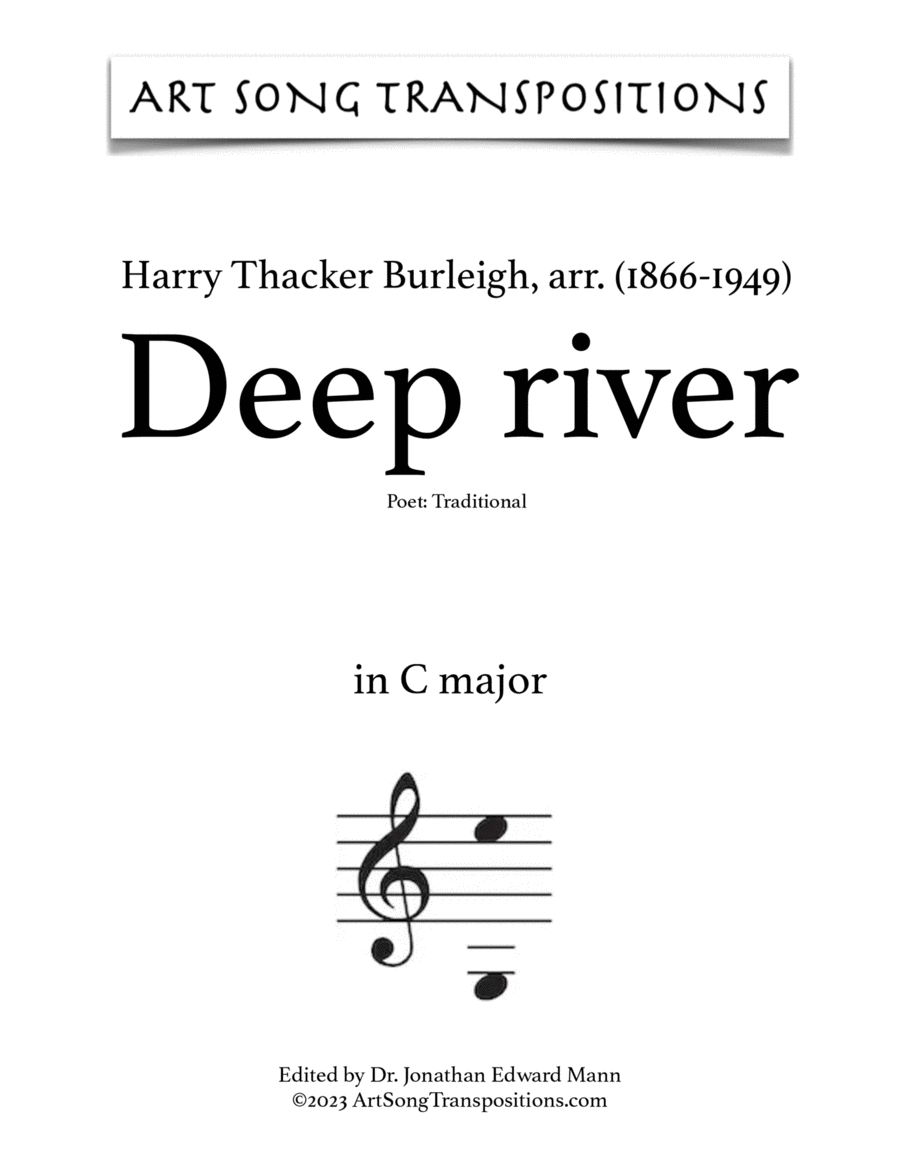 BURLEIGH: Deep river (transposed to C major)