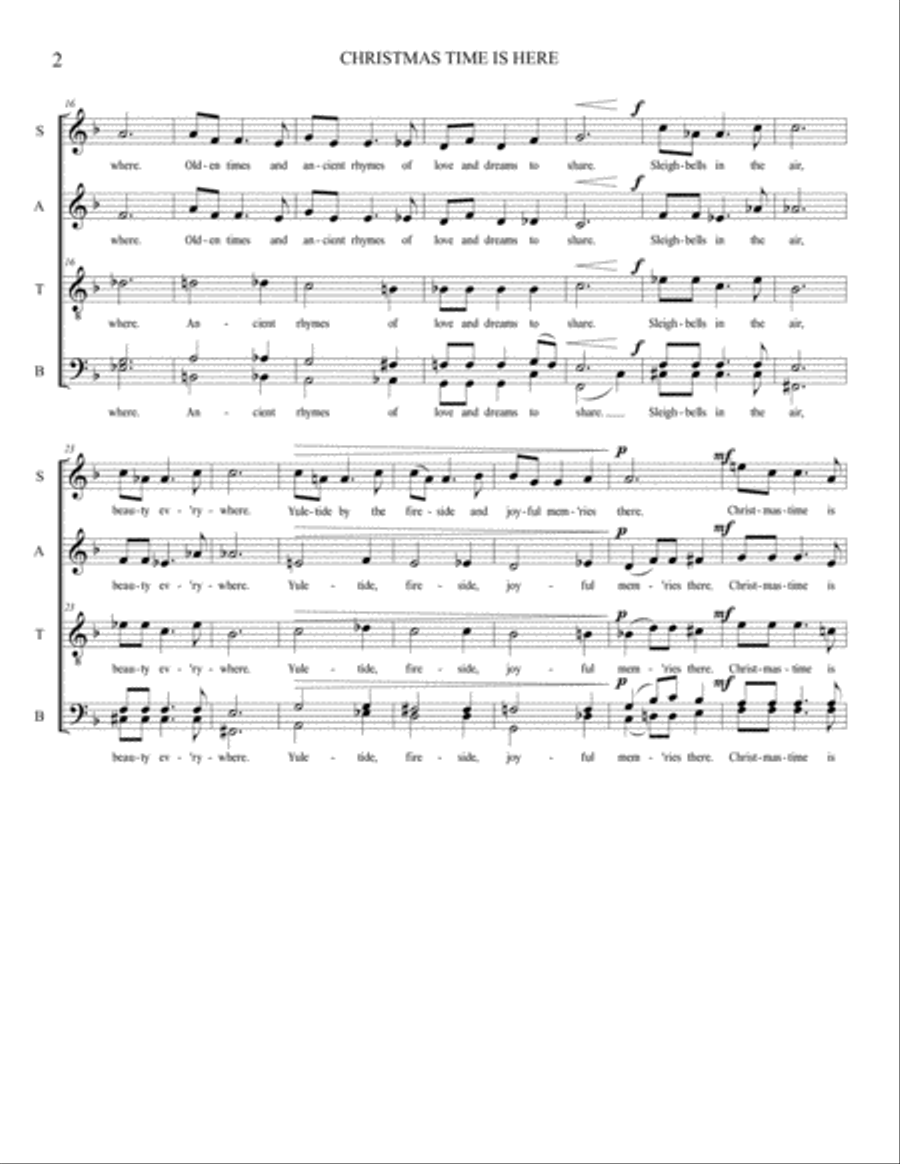 Christmas Time Is Here Christmas Time Is Here 4-Part scores gallery preview page 2