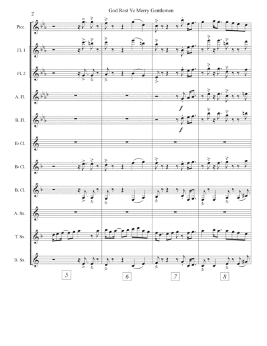 God Rest Ye Merry Gentlemen Woodwind Ensemble scores gallery preview page 2