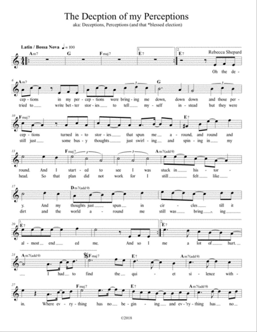 Deception Of My Perception Small Ensemble scores gallery preview page 1