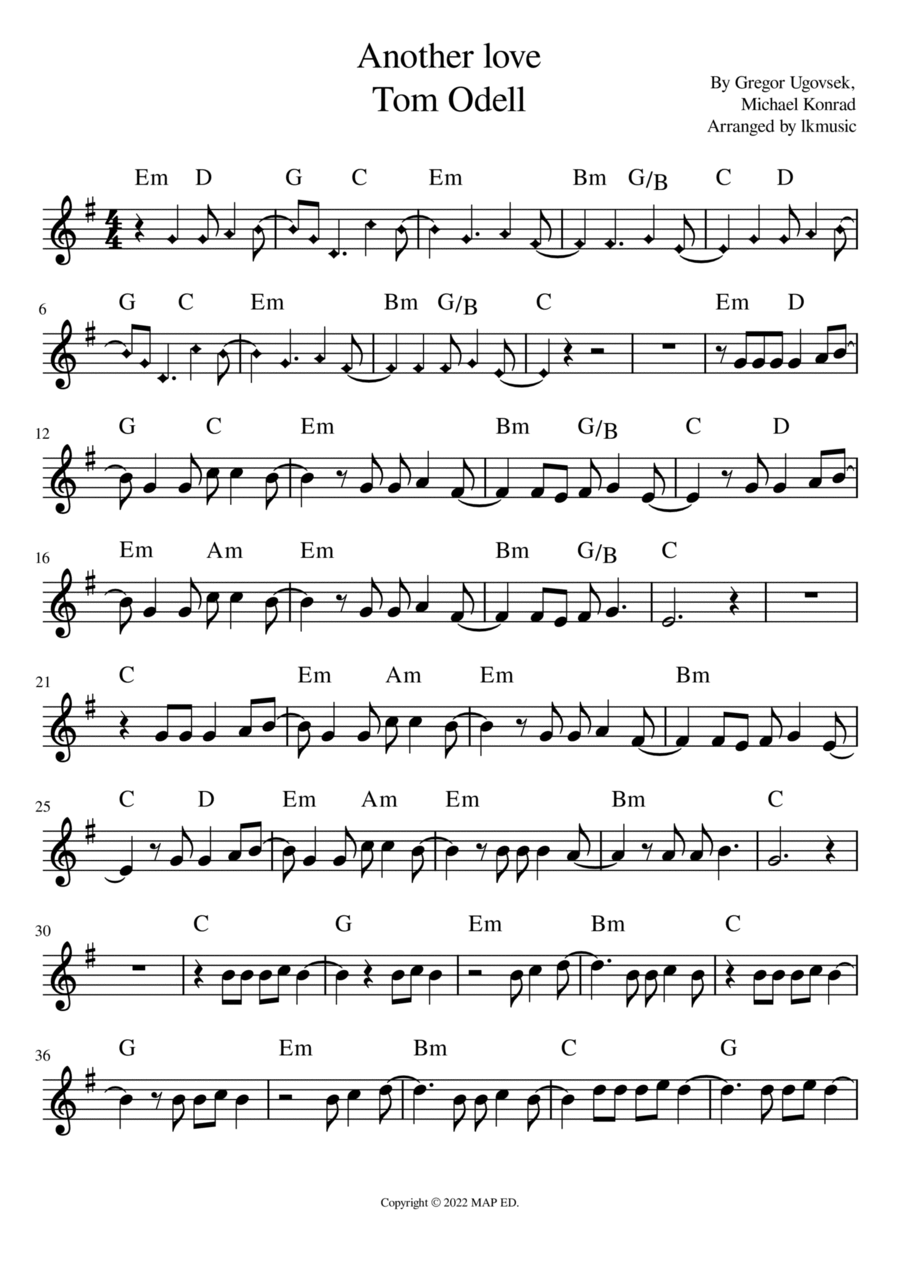 Another Love Violin Solo scores gallery preview page 1