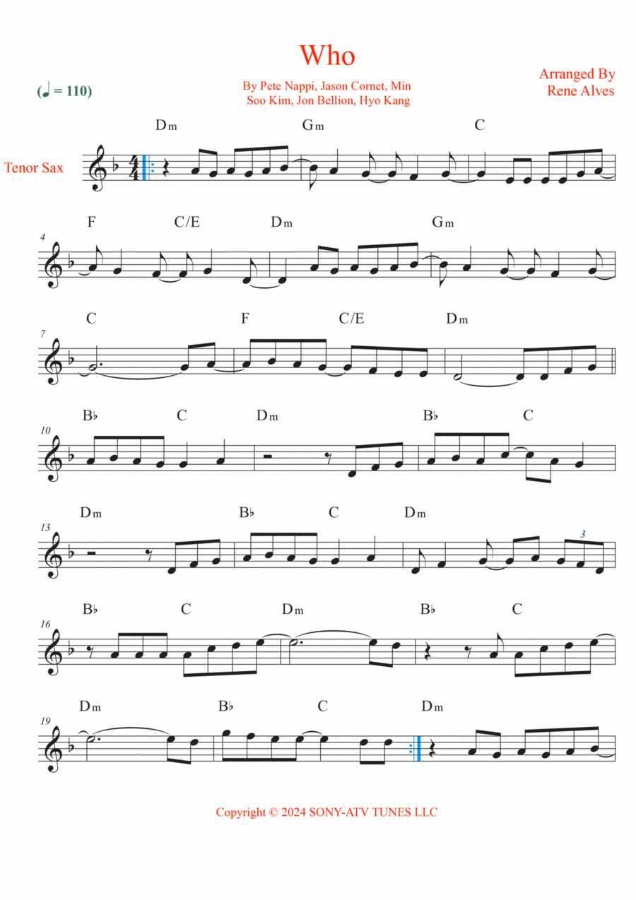 Who Tenor Saxophone scores gallery preview page 1