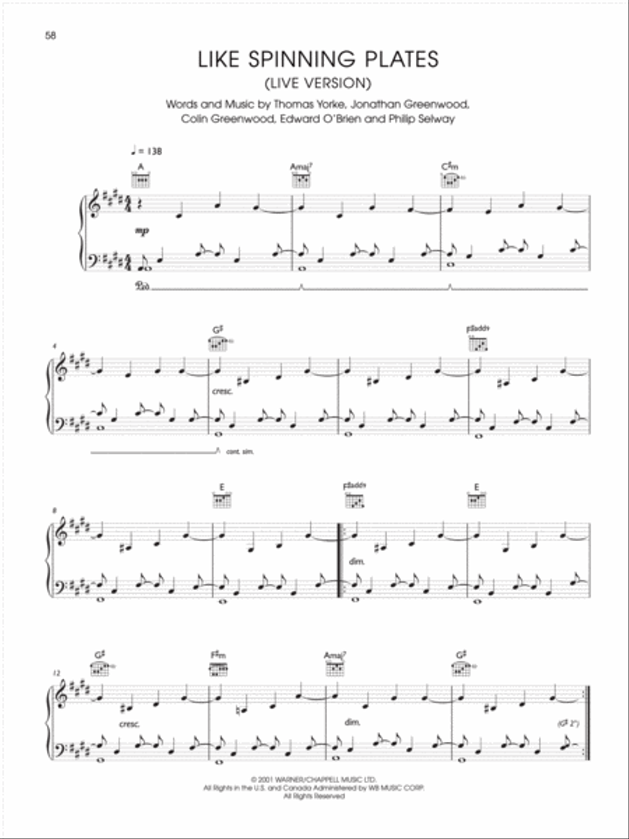 Like Spinning Plates Piano, Vocal, Guitar scores gallery preview page 1