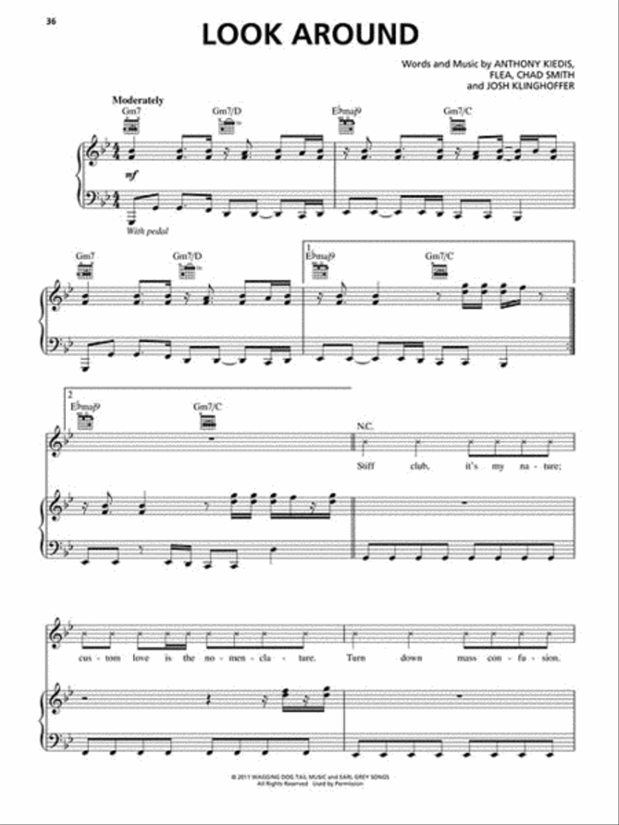 Red Hot Chili Peppers - I'm with You Piano, Vocal, Guitar scores gallery preview page 4
