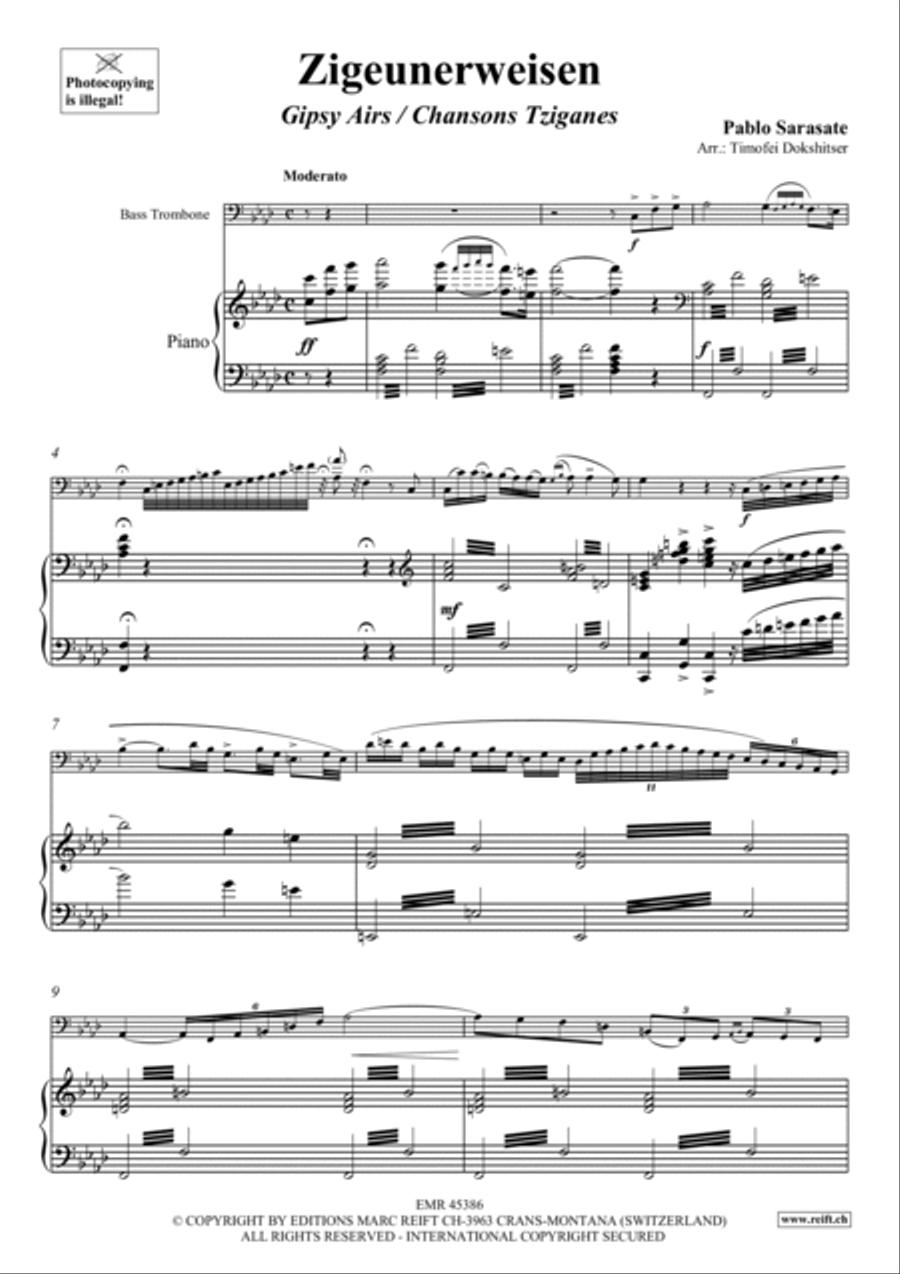 Zigeunerweisen Trombone scores gallery preview page 5