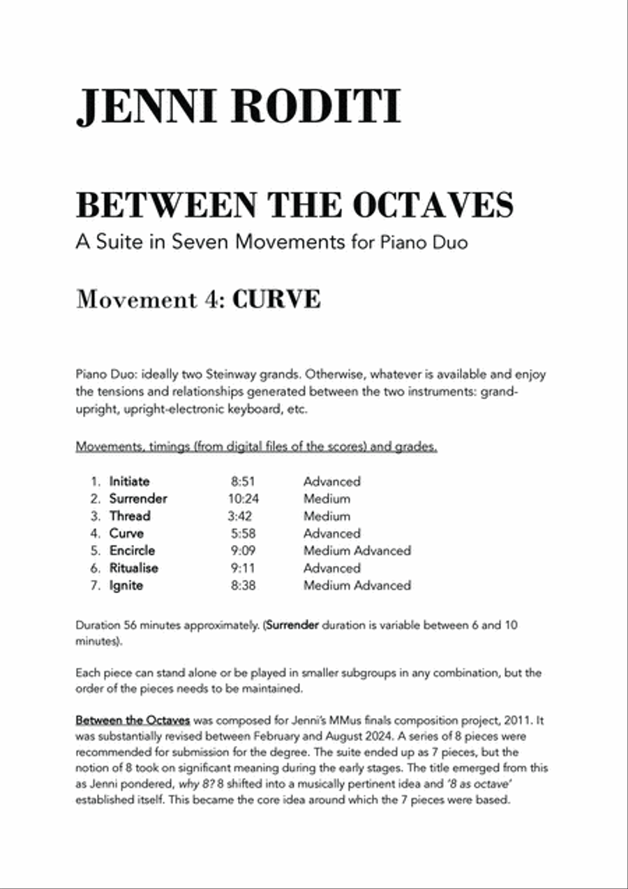 CURVE, Between the Octaves - A Piano Duo Suite (Movement 4 of 7) Piano Duet scores gallery preview page 2