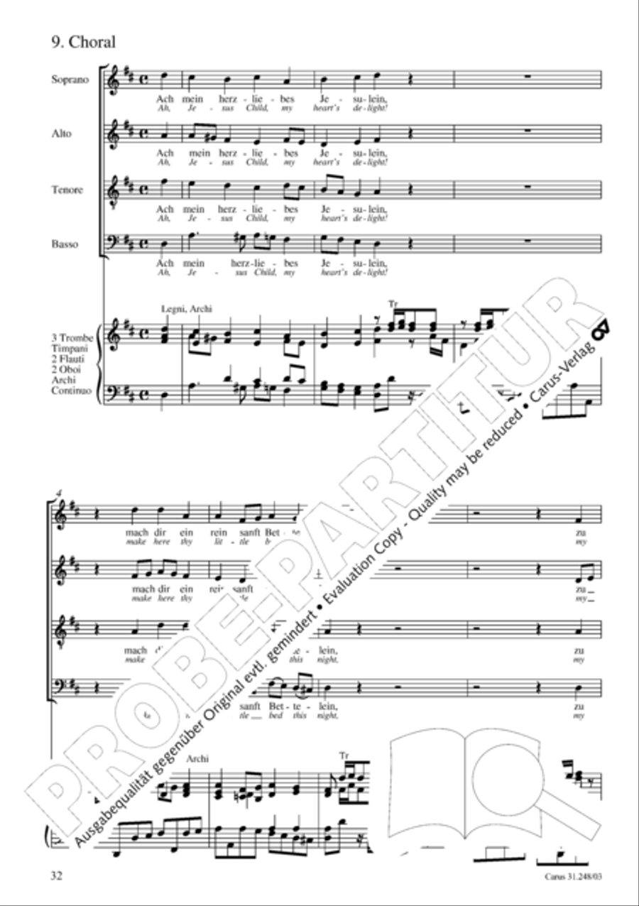 Christmas oratorio (Weihnachtsoratorium, Teile I-III) 4-Part scores gallery preview page 37