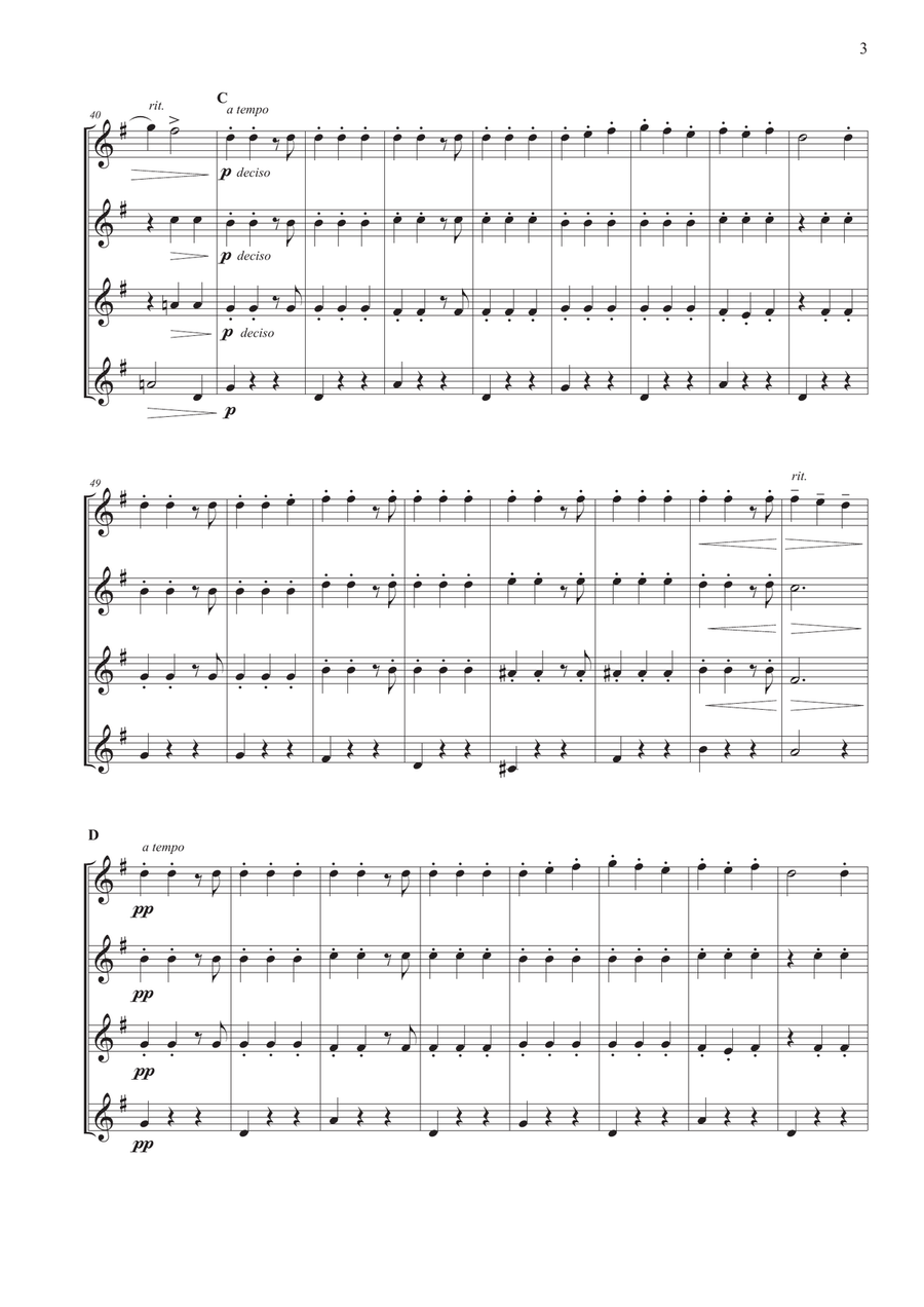 Valse Triste for Flute Quartet Flute Quartet scores gallery preview page 3