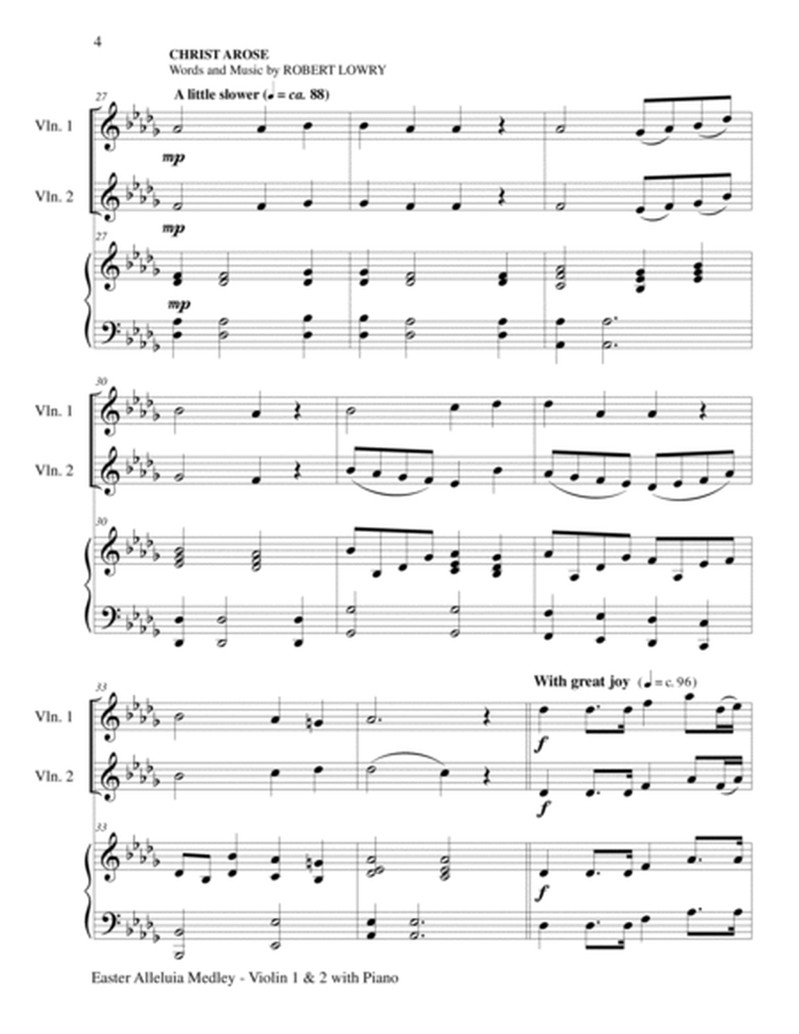 EASTER ALLELUIA MEDLEY (Trio – Violin 1 & 2 with Piano) Score and Parts image number null