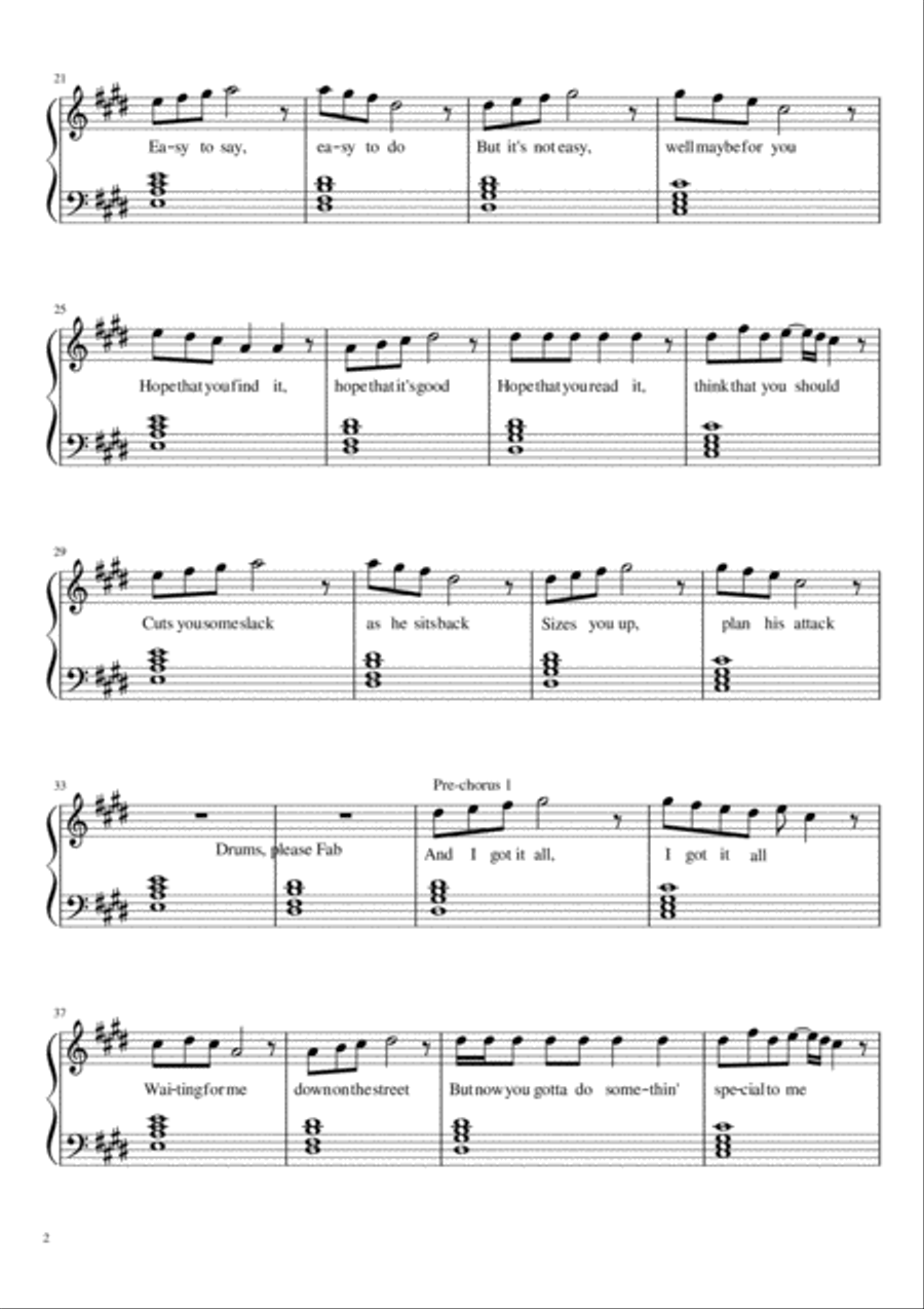 Ode To The Mets Easy Piano scores gallery preview page 2