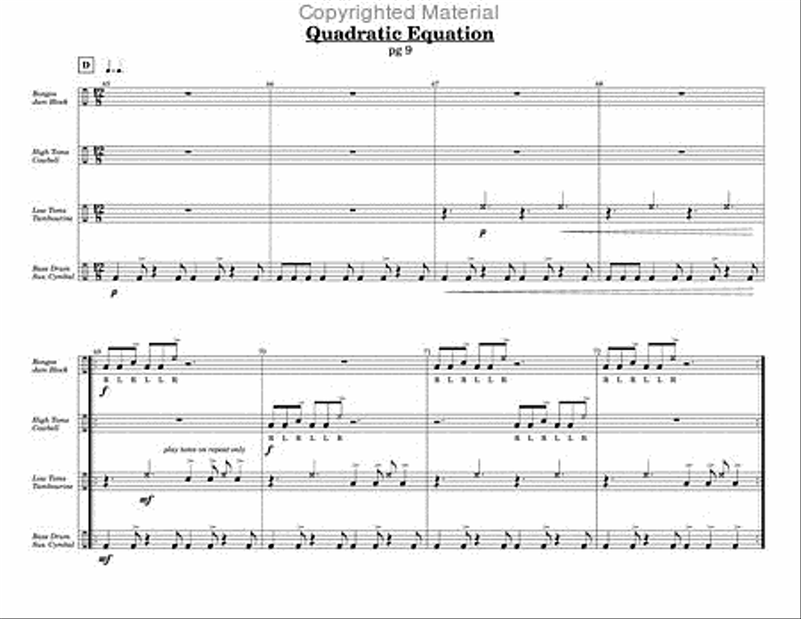Quadratic Equation Quadratic Equation Percussion Ensemble scores gallery preview page 4