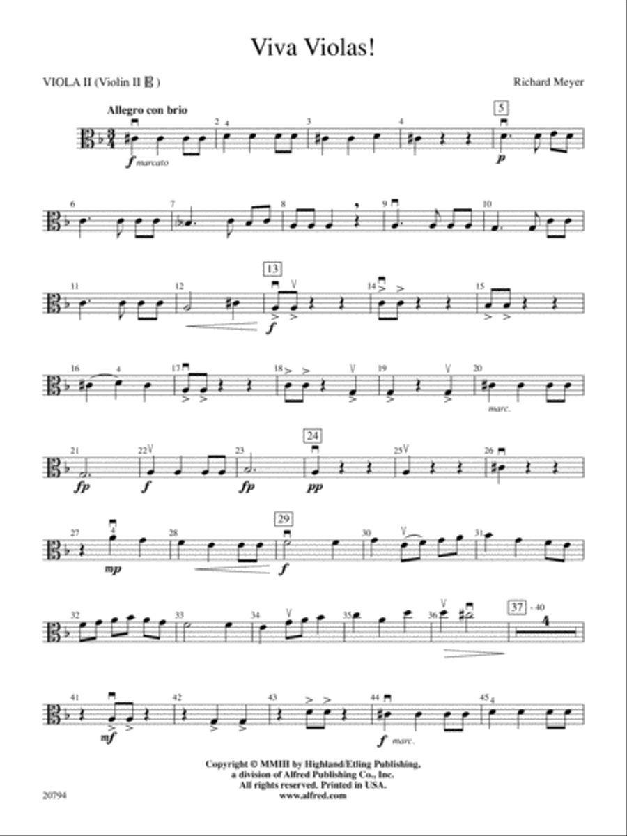 Viva Violas!: Viola String Orchestra scores gallery preview page 1