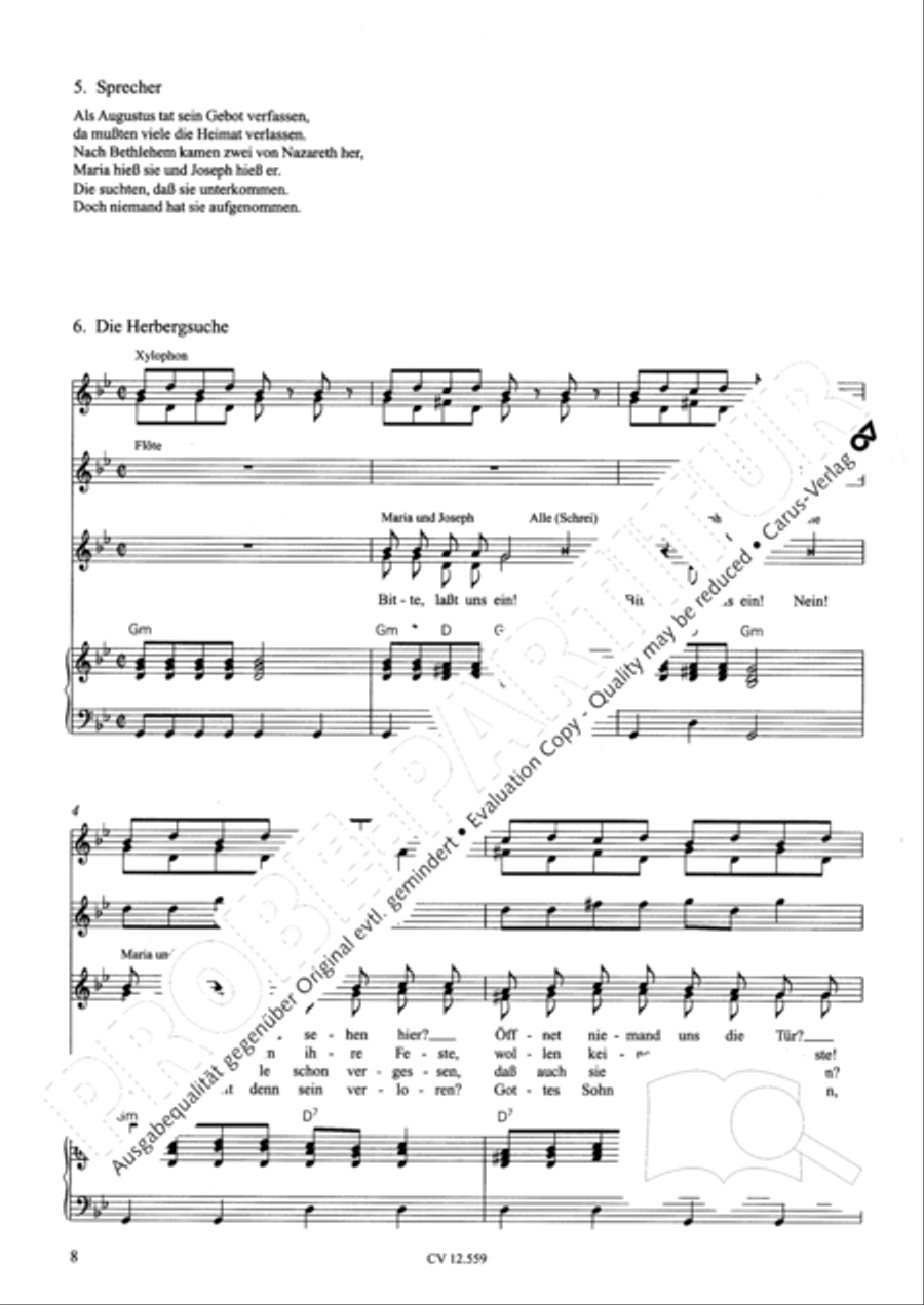 Singspiel zur Weihnachtsgeschichte Children's Choir scores gallery preview page 8
