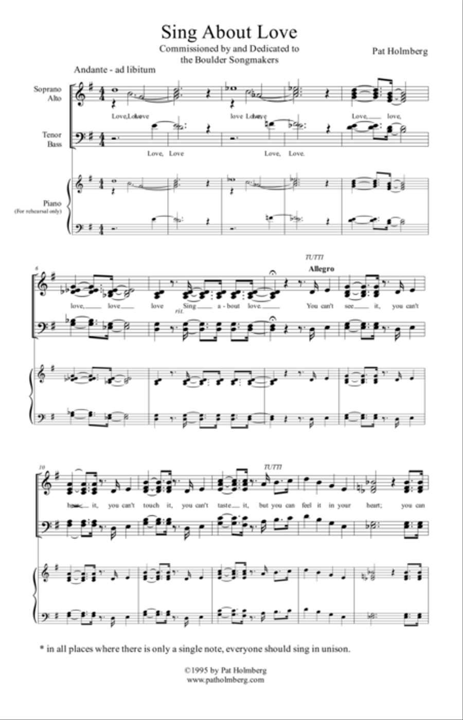Sing About Love Divisi scores gallery preview page 1