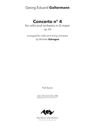 Book cover for Cello Concerto n° 4, op. 65 in G major - arr. for cello & string orchestra