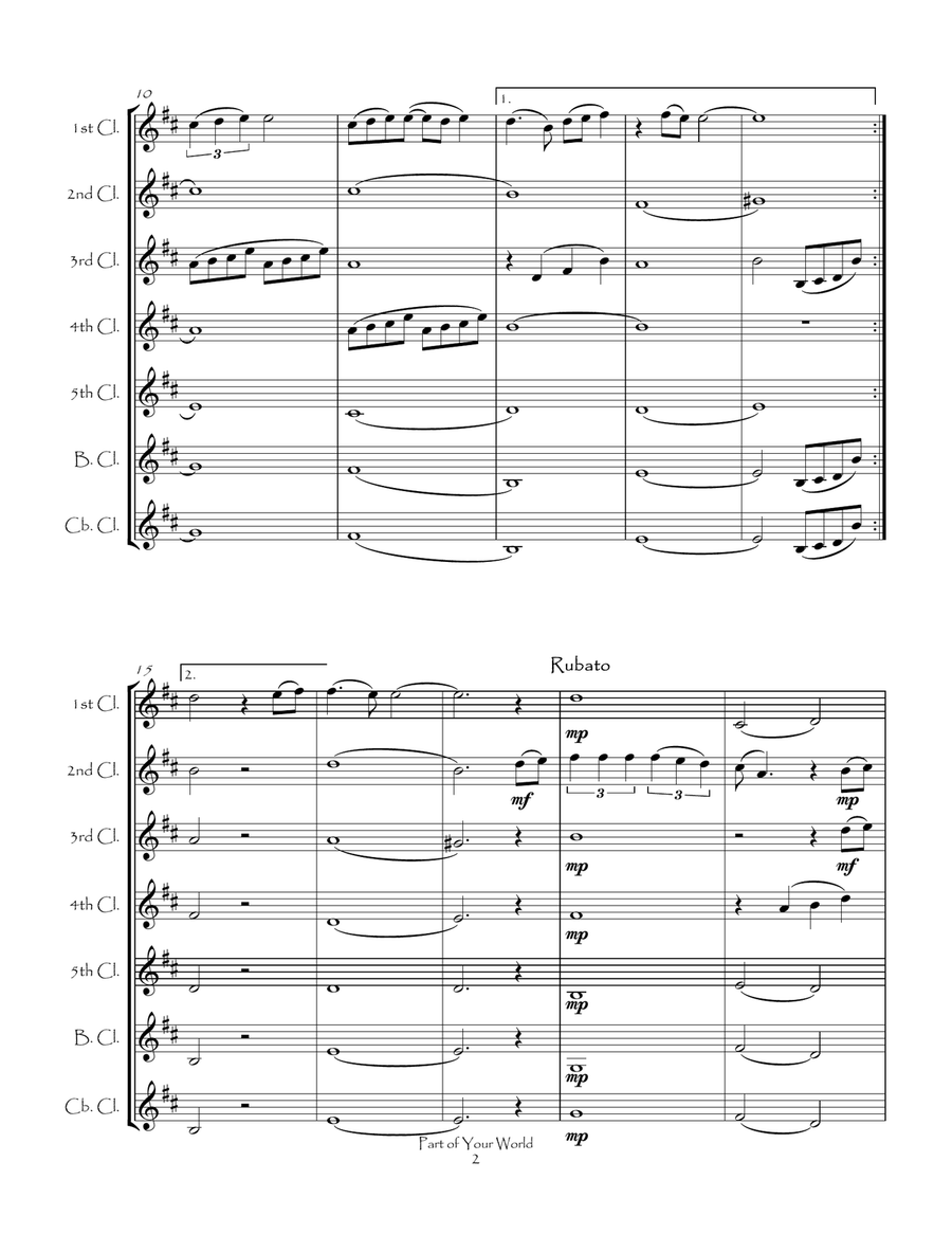 Part Of Your World Woodwind Ensemble scores gallery preview page 4