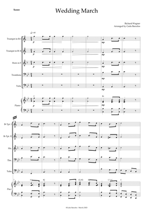Wedding March (Wagner) Brass Quintet Piano and chords