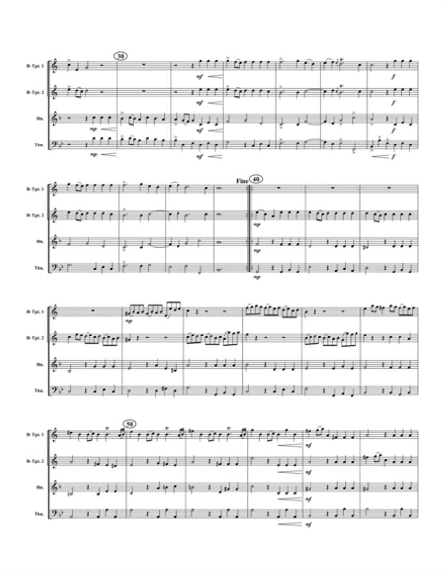 Water Music Suite Brass Quartet scores gallery preview page 4