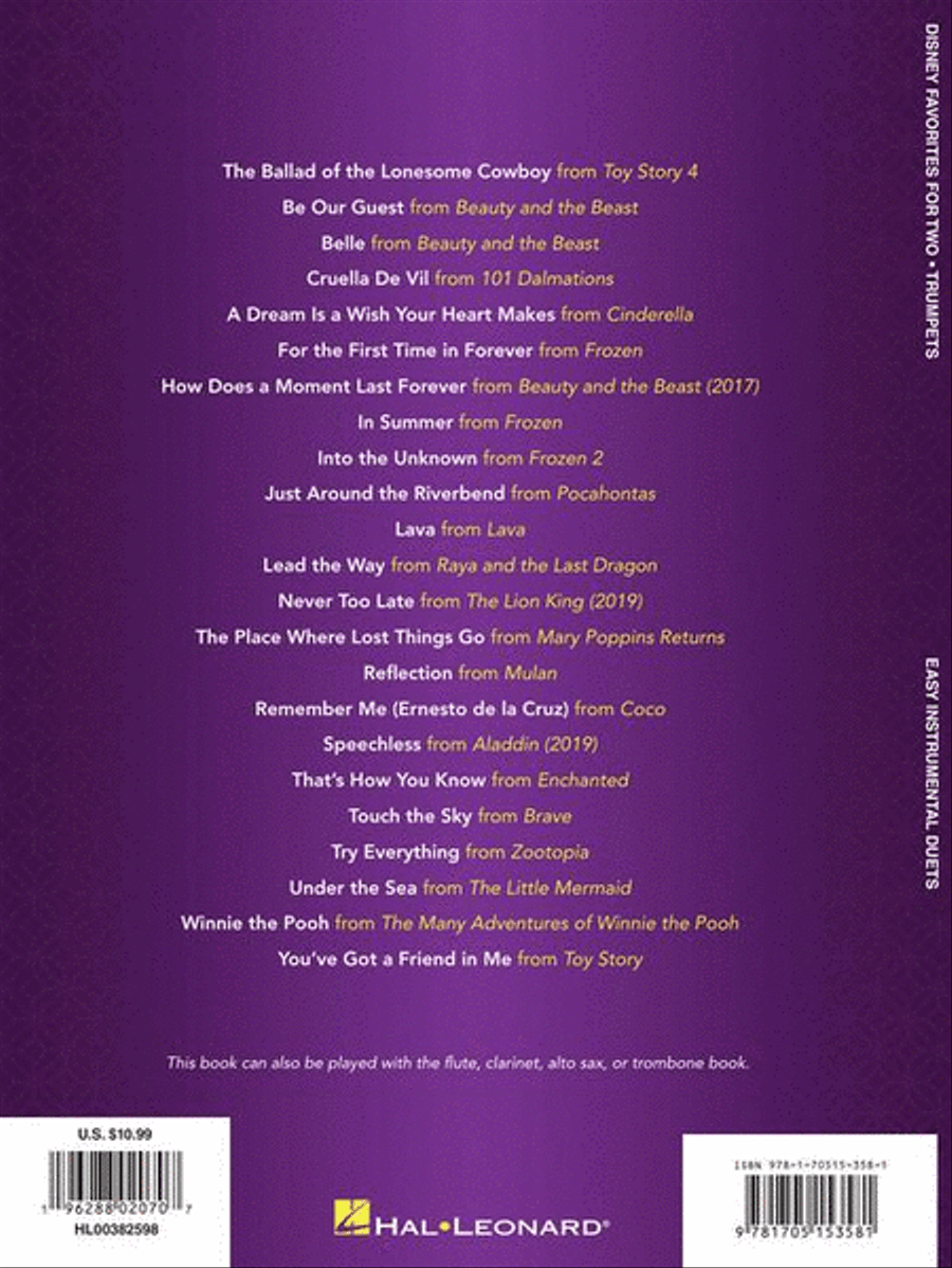 Disney Favorites for Two Trumpet Duet scores gallery preview page 6