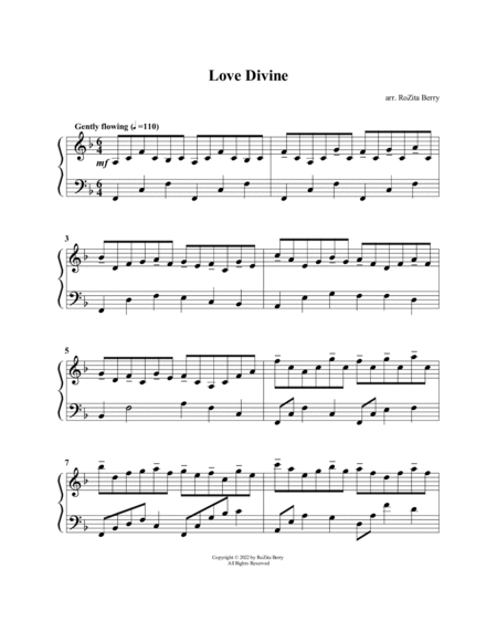 Love Divine--for Piano Solo image number null