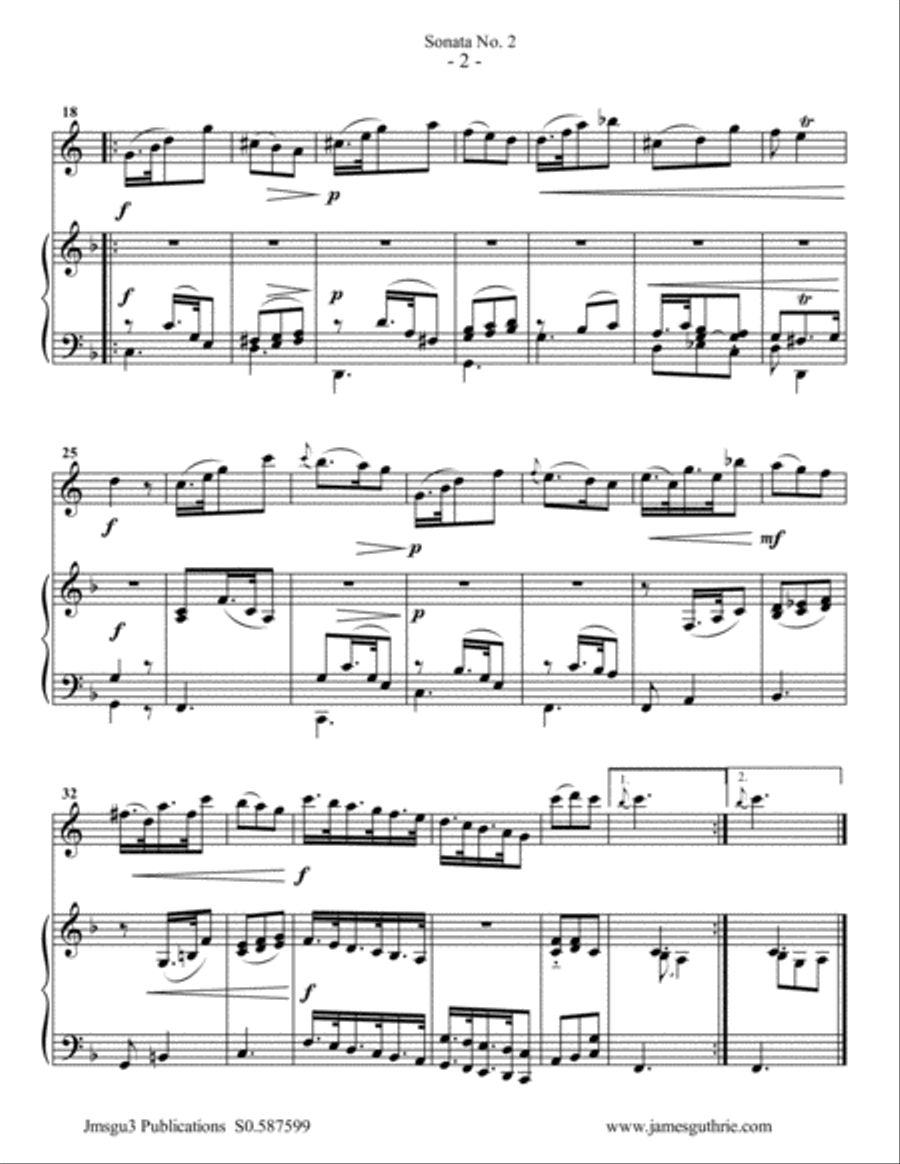 Vivaldi: Sonata No. 2 for English Horn & Piano English Horn scores gallery preview page 2
