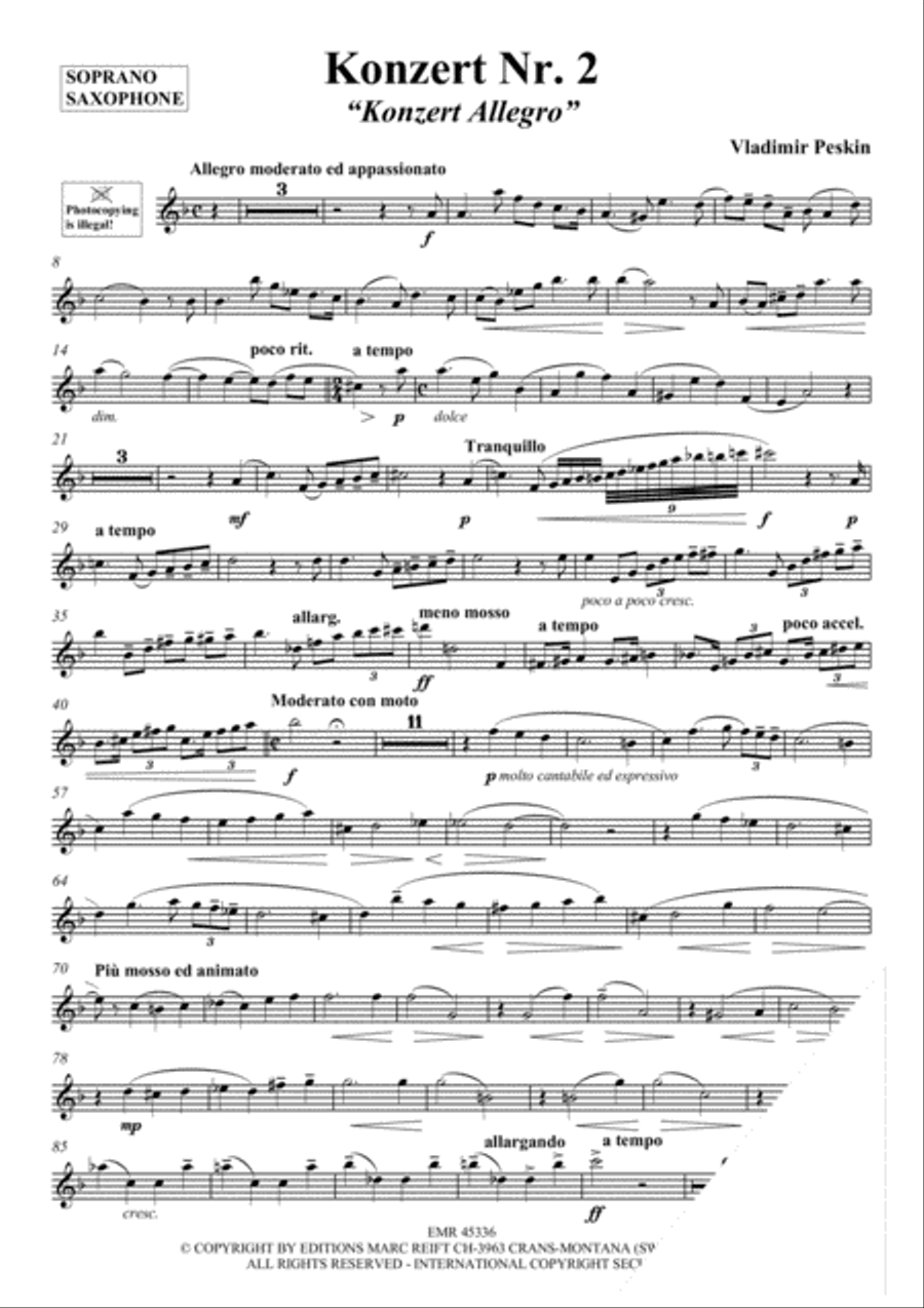 Konzert No. 2 Konzert No. 2 Soprano Saxophone scores gallery preview page 3