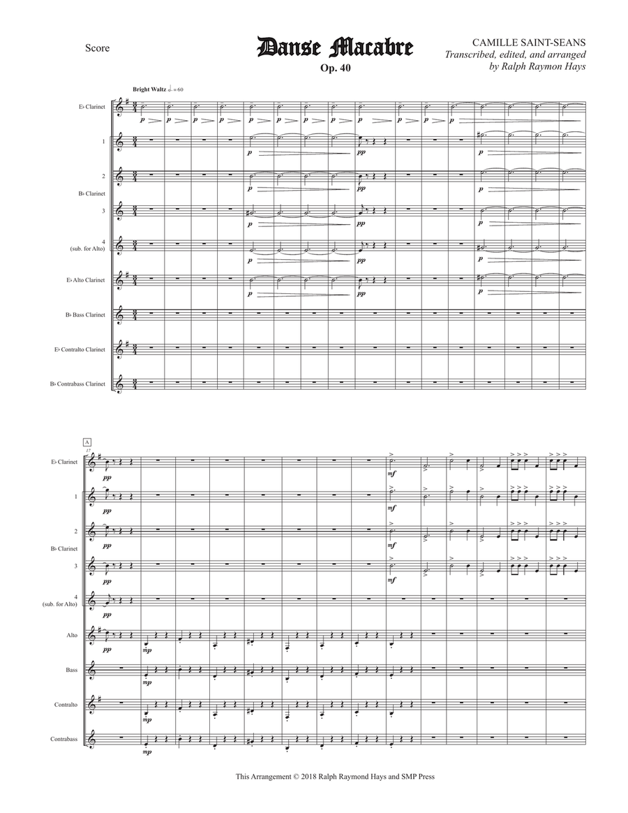 Danse Macabre (for Clarinet Choir) Clarinet Choir scores gallery preview page 2