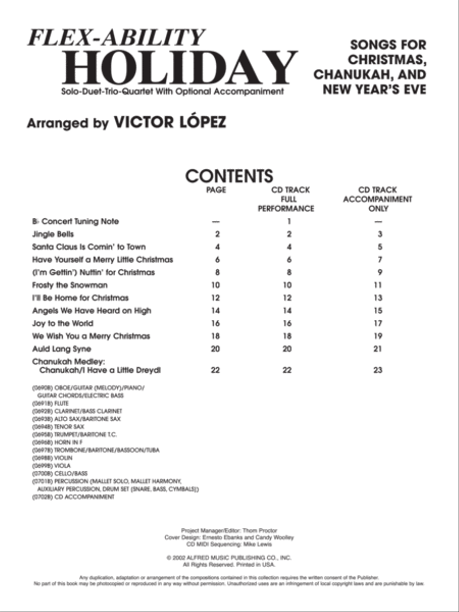 Flex-Ability Holiday -- Solo-Duet-Trio-Quartet with Optional Accompaniment Small Ensemble scores gallery preview page 2