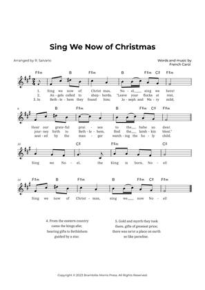 Sing We Now of Christmas (Key of F-Sharp Minor)