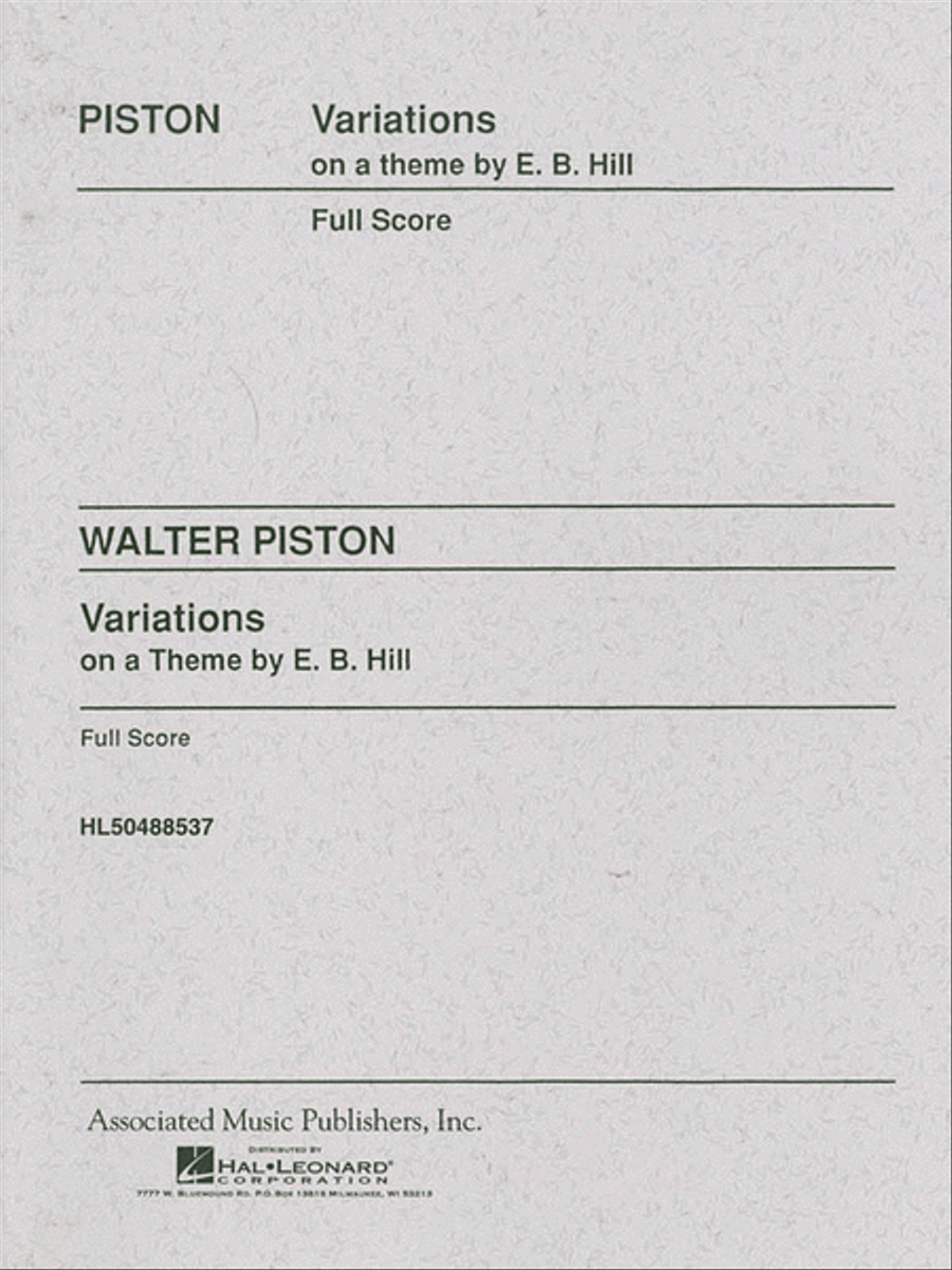 Variations on a Theme by Edward Burlingame Hill Orchestra scores gallery preview page 1