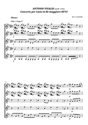 Concerto in D major RV93 A. Vivaldi (guitar ensemble) - Score Only