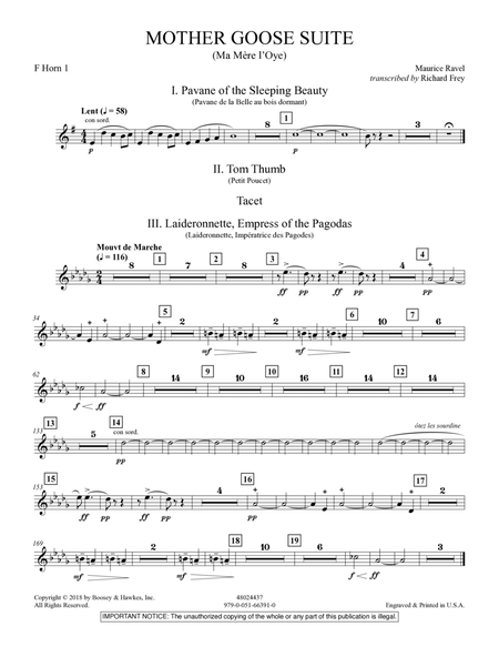 Mother Goose Suite (Ma Mére L'Oye) (arr. Richard Frey) - F Horn 1