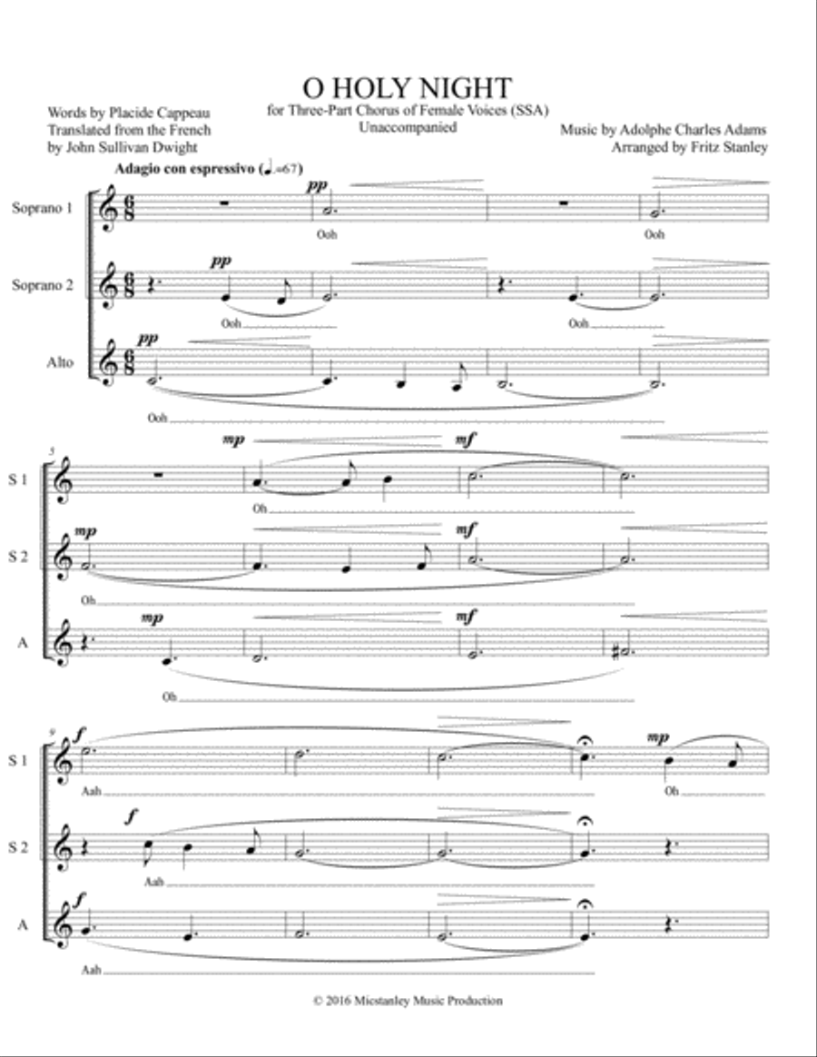 O Holy Night - SSA A Cappella O Holy Night - SSA A Cappella SSA scores gallery preview page 2
