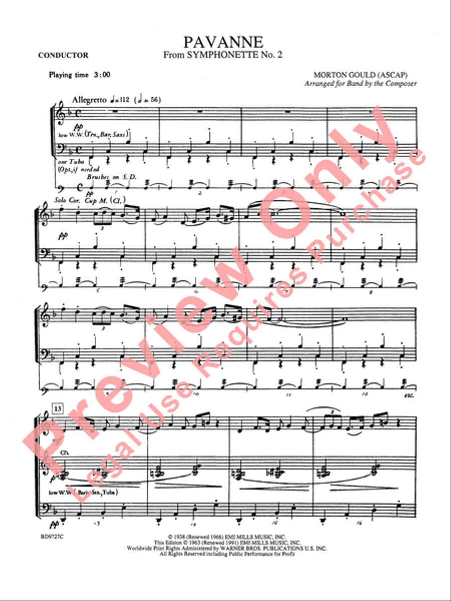 Pavanne (from Symphonette No. 2) Concert Band scores gallery preview page 3