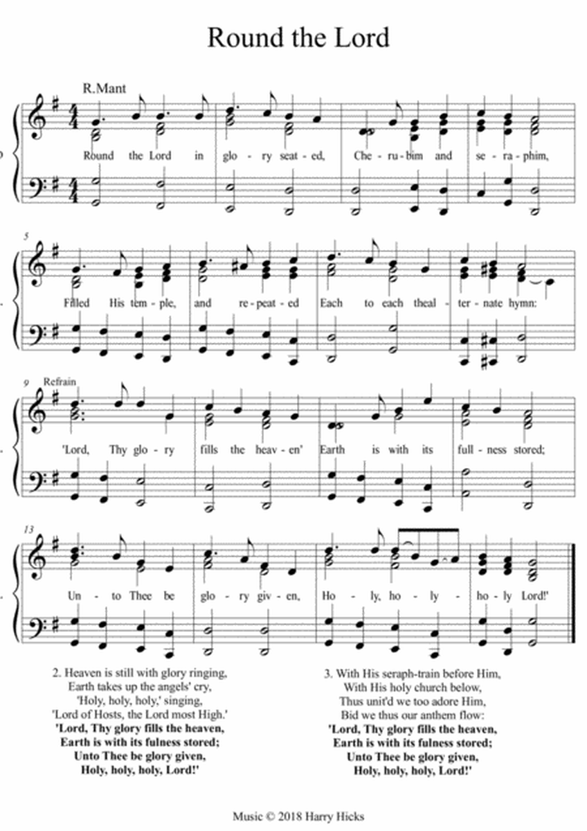 Round the Lord in glory seated. A new tune to a wonderful old hymn.