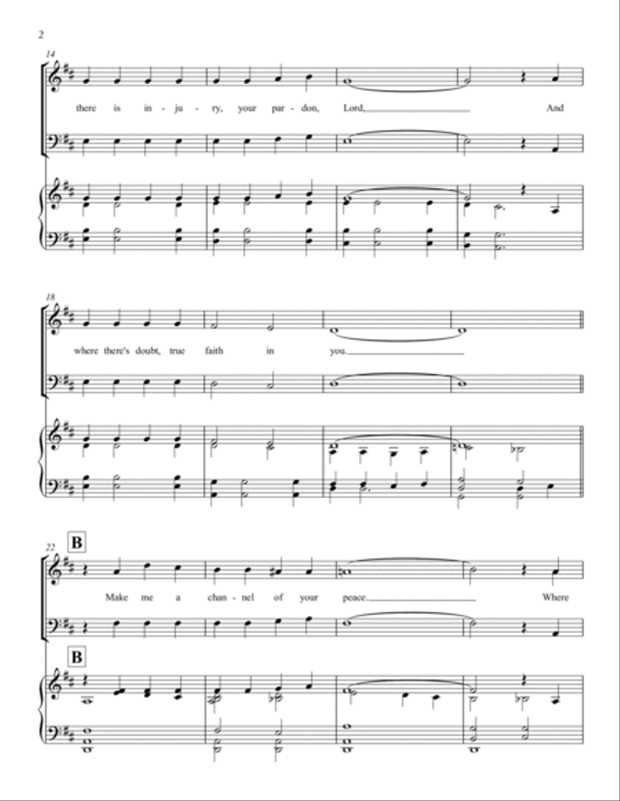 Make Me A Channel Of Your Peace (prayer Of St. Francis) 4-Part scores gallery preview page 4