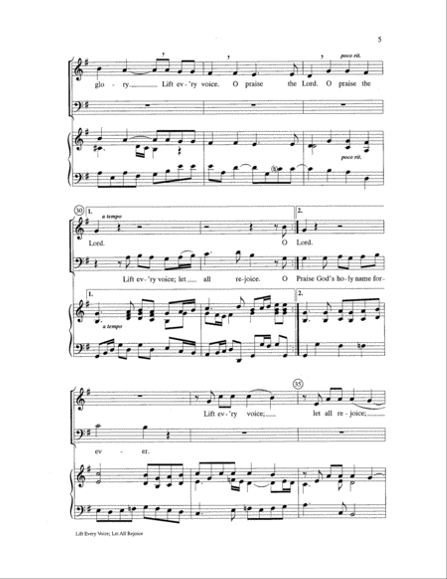 Lift Every Voice; Let All Rejoice Choir scores gallery preview page 5