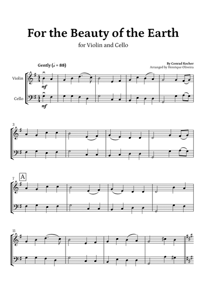 For the Beauty of the Earth (for Violin and Cello) - Easter Hymn image number null