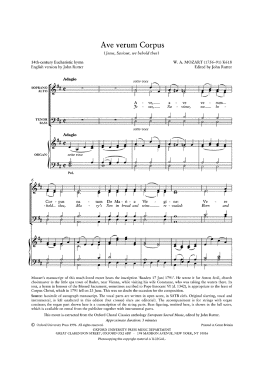 Ave verum corpus Ave verum corpus 4-Part scores gallery preview page 2